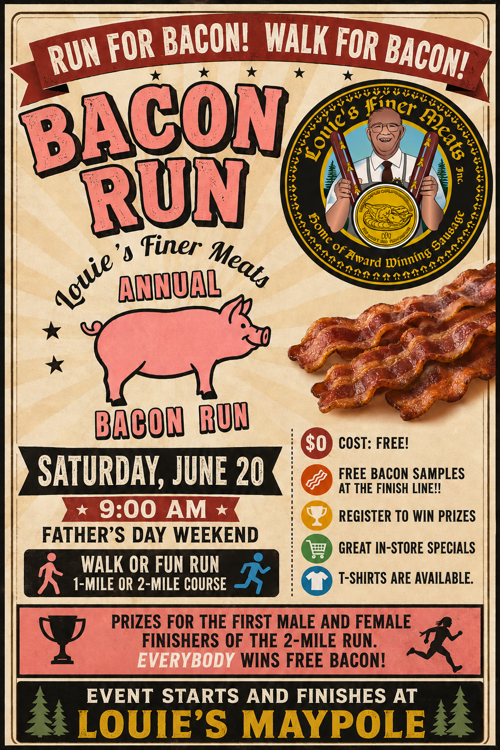 louiesfinermeats.com: Bacon Run & Walk